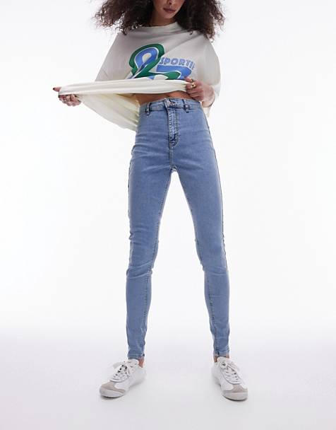 Jaycargogo Womens Jeans Stylish High Rise Basic Skinny Denim Pants