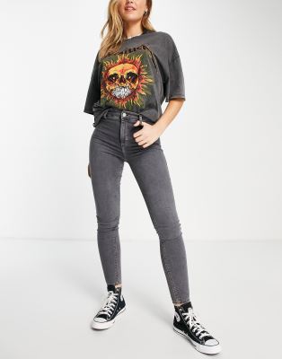 Topshop Jamie Jeans In Gray In Gray