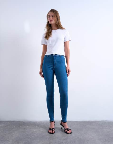 Jean Femme Topshop Joni Noir - Coupe Skinny Très Bon état Occasion