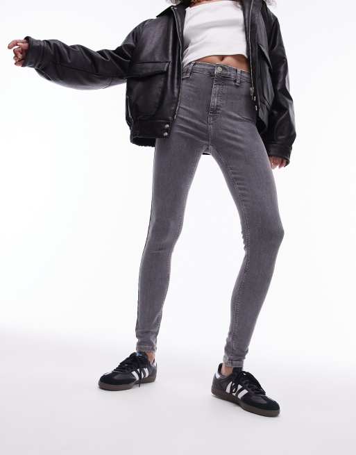 Topshop - Joni - Jean super skinny à taille haute - Gris, 4 de 5