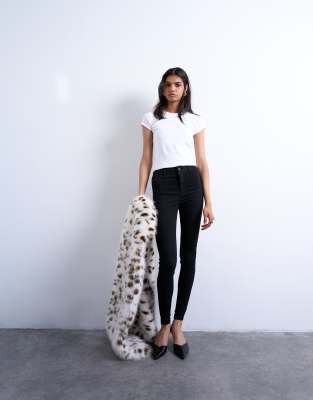 Joni - Jean super skinny à taille haute - Noir W26 L32