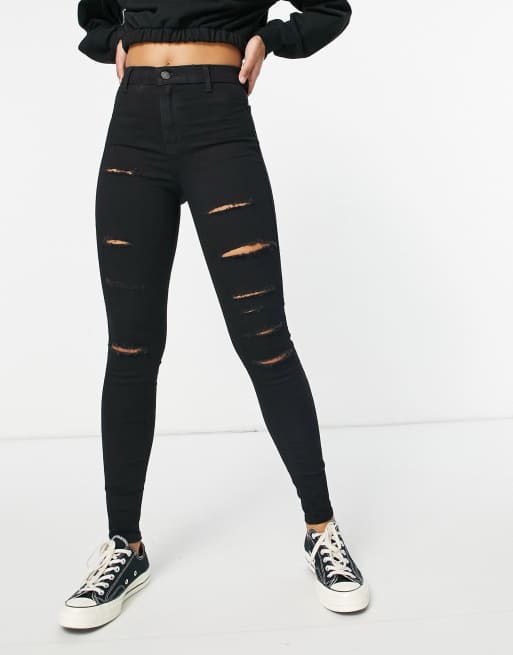 Black topshop ripped on sale jeans