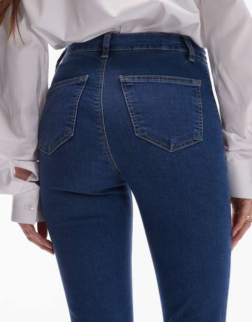 Topshop Joni Jeans a vita alta blu medio ASOS
