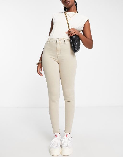 Topshop - Joni - Jeans color sabbia