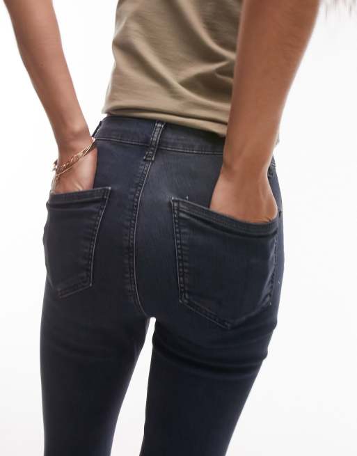 Topshop Joni jeans in blue black | ASOS