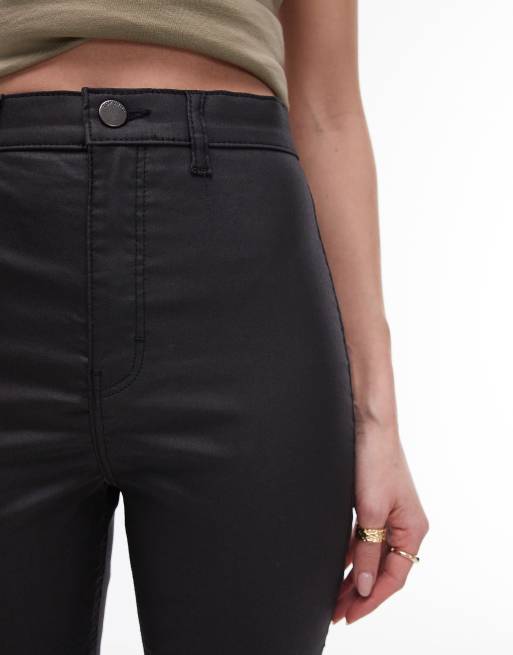 Topshop Joni jean in coated black