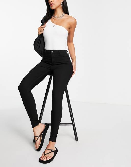 Topshop Joni jean in coated black