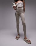 Topshop Joni jeans in sand-Neutral