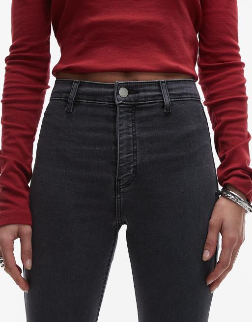 Topshop Joni jeans in washed black | ASOS