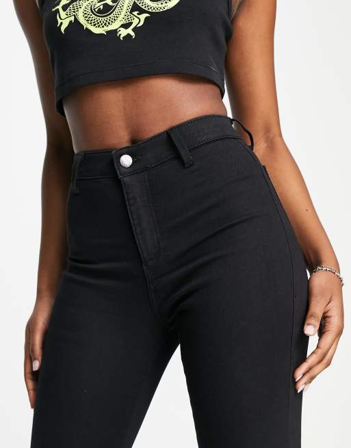 Topshop - Joni - Jeans met hoge taille in zwart, 4 van 4