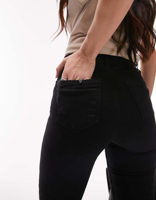 Topshop - Joni - Jeans met kniescheuren in zwart , 3 van 5