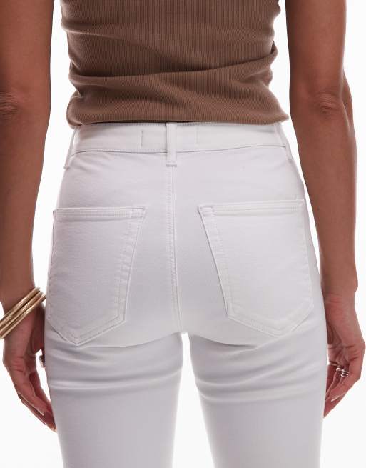 Topshop - Joni - Jeans super skinny a vita alta bianchi, 4 di 5