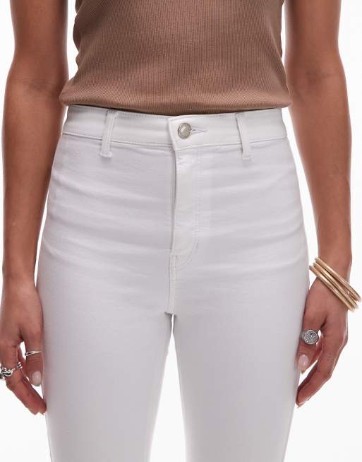 Topshop - Joni - Jeans super skinny a vita alta bianchi, 5 di 5
