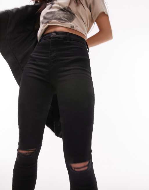 Black ripped hot sale skinny jeans topshop