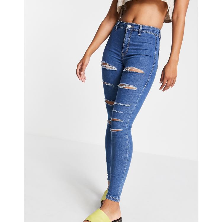 Topshop light blue ripped hot sale jeans