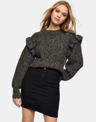 Topshop joni skinny denim skirt in 