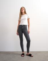 Topshop Joni skinny high rise jean in washed black