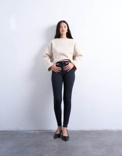 Joni skinny high rise jean in washed black