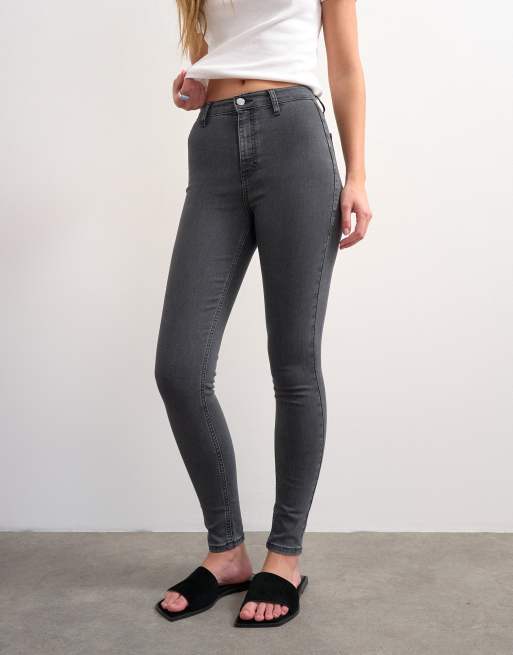 Topshop Joni skinny high rise jean in washed black, 2 of 7