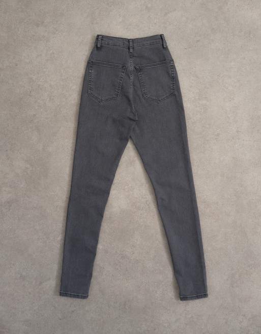 Topshop Joni skinny high rise jean in washed black, 7 of 7