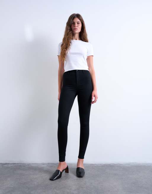 Topshop Joni skinny high rise jeans in black