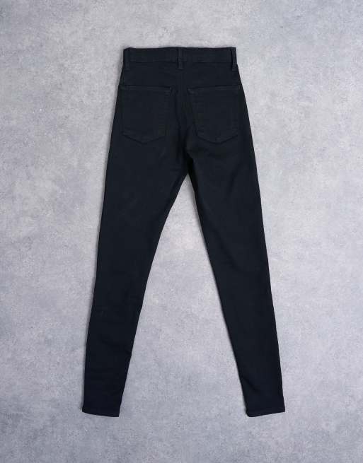 Topshop Joni skinny high rise jeans in black