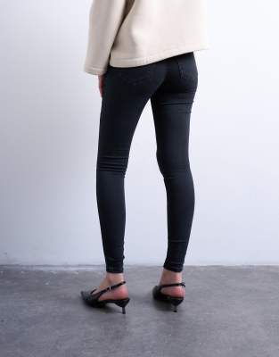 Topshop Joni Skinny High Rise Jeans In Black