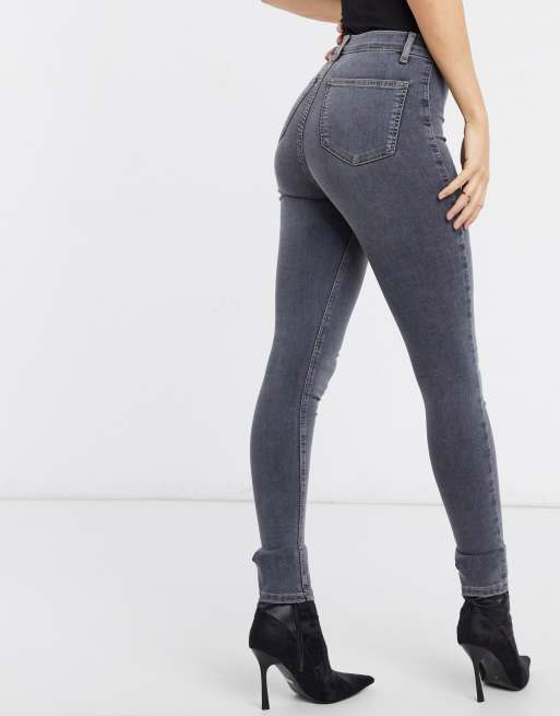 Topshop Joni Skinny Jeans In Grey Asos