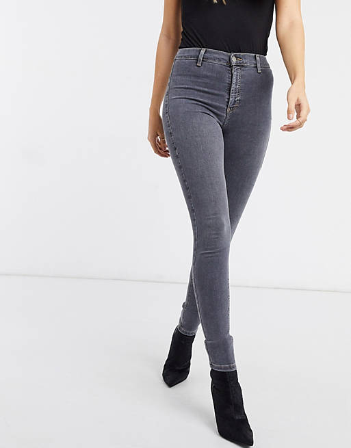 Women Topshop Joni skinny jeans in grey 