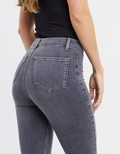 Women Topshop Joni skinny jeans in grey 