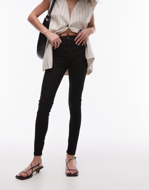 Topshop - Joni - Super skinny jeans met hoge taille in zuiver zwart - view 1