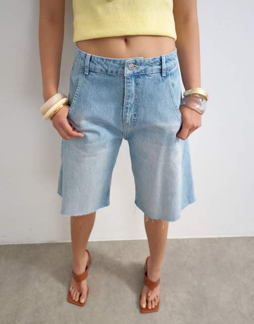Topshop - Jorts a palloncino in denim lavaggio candeggiato, 3 di 5