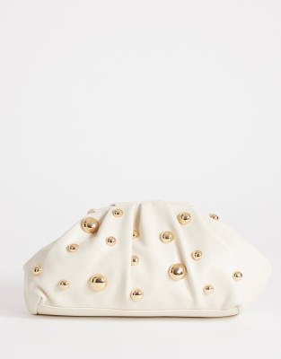 Женский клатч TopShop Josephine с заклепками, слоновая кость