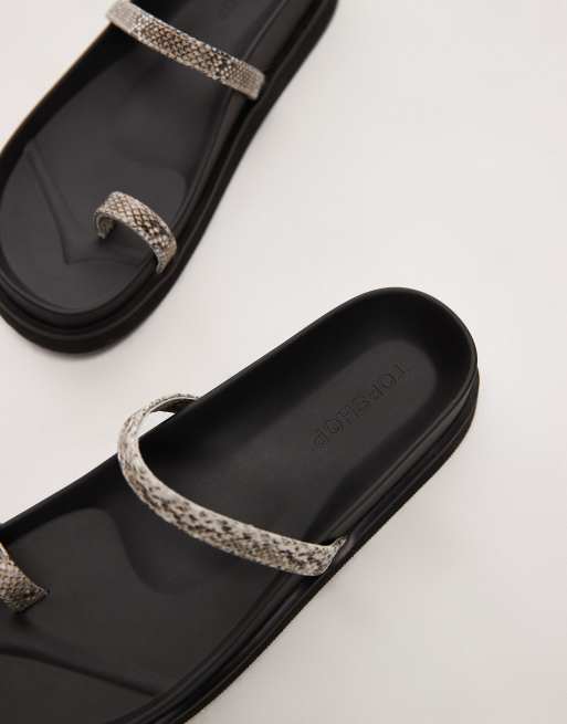 Topshop - Josh - Flade minimalistiske sandaler med slangetekstur, 3 af 4