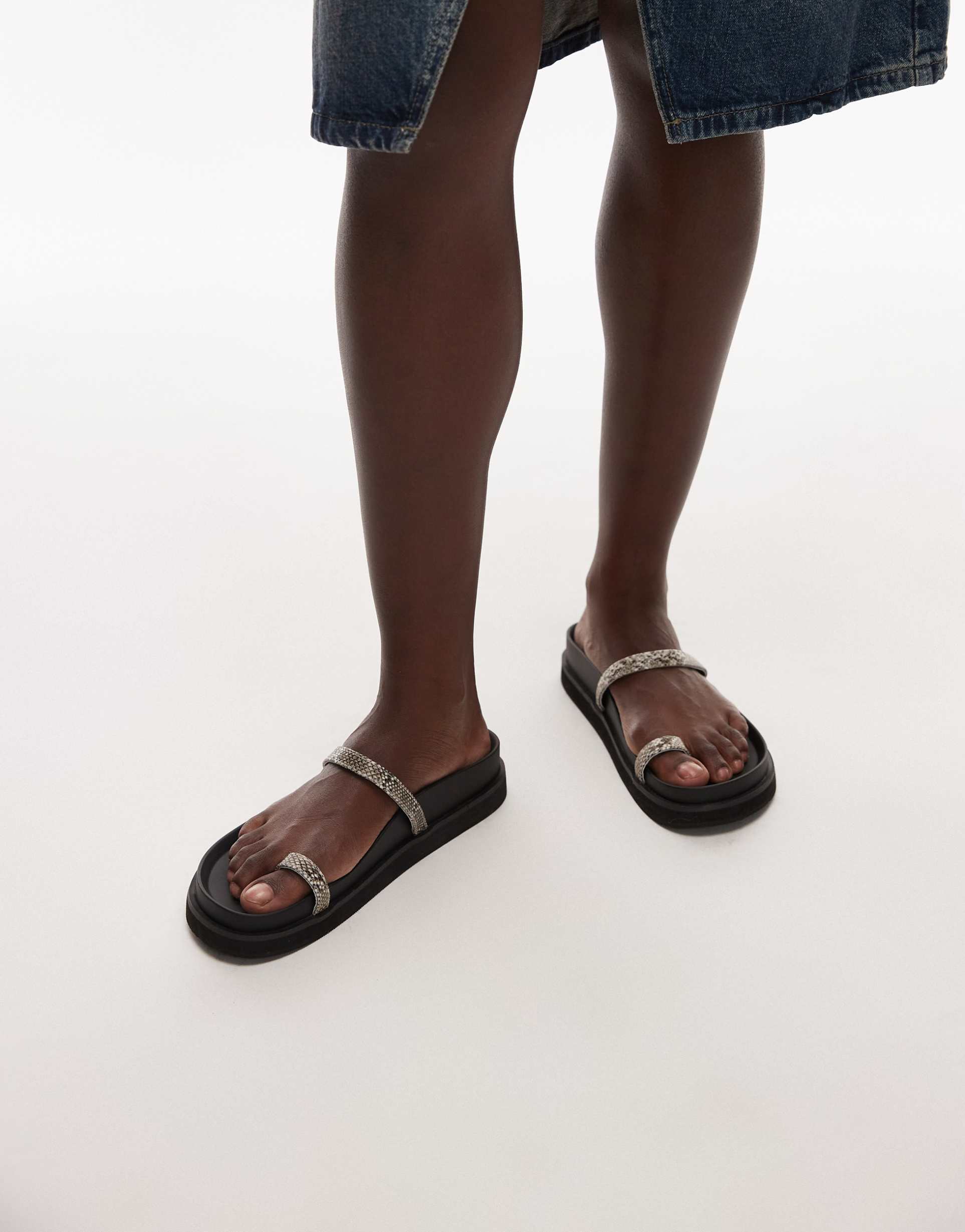 topshop josh minimal flat sandal in snake