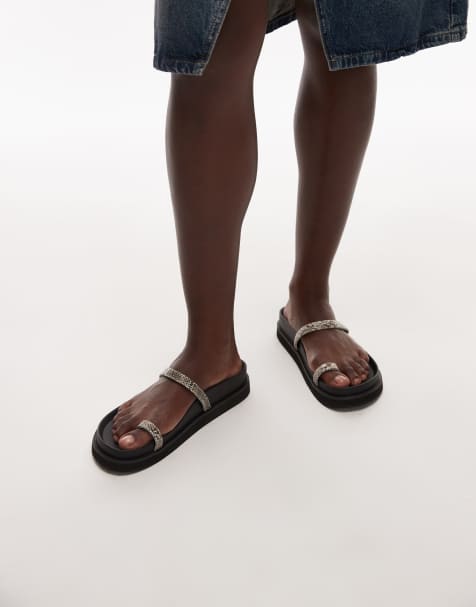 Topshop - Josh - Sandali bassi minimal pitonati - view 1