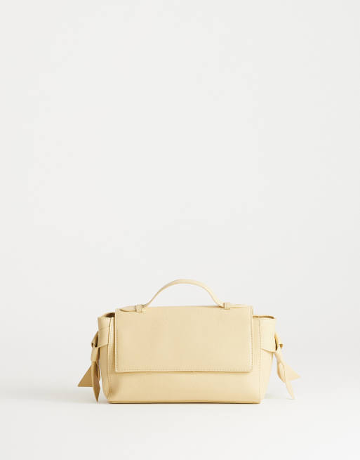 Topshop - Josie - Borsa a mano piccola color latticello con nodo