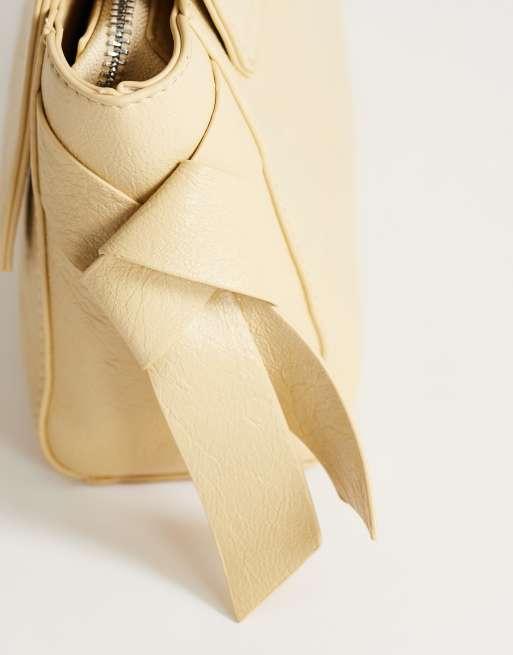 Topshop – Josie – Ljusgul, liten handväska med knutdetalj, 4 av 4