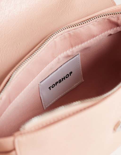 Topshop Josie small knot detail grab bag in pink, 2 of 4