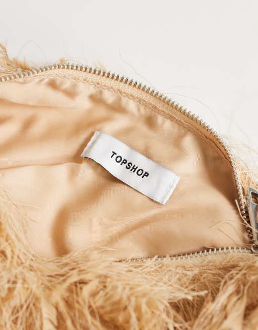 Topshop – Juliet – Champagnefärgad, liten handväska med fransar, 4 av 4