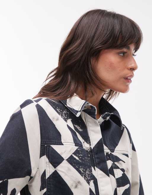 Topshop - Jumpsuit met korte mouwen en print in multi, 4 van 4