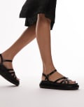 [Topshop] Topshop Junior strappy flatform sandals in black 41 BLACK