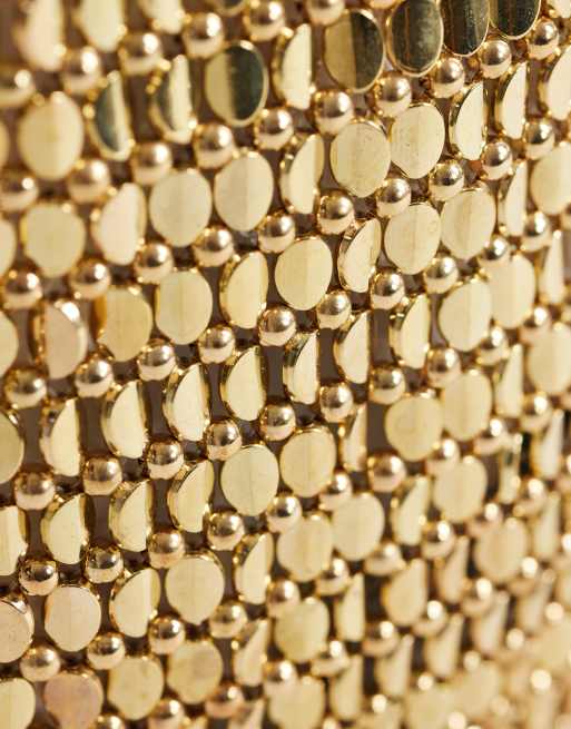 Topshop Junoe kleine wristlet-grabtas met kralen in goud, 2 van 4