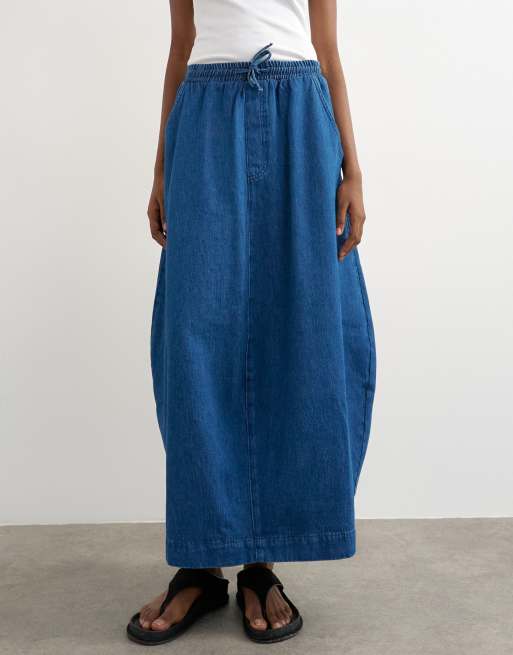 Topshop - Jupe bouffante en jean à enfiler - Bleu intense, 2 de 5