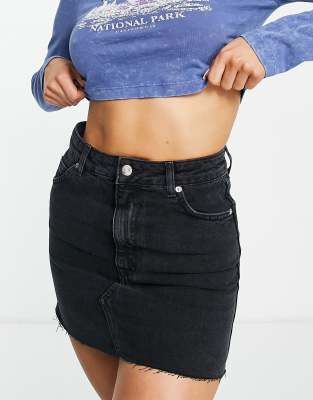 Jupe En Jean Topshop Grise - Taille 8, Dénim Court, Occasion Très Bon état