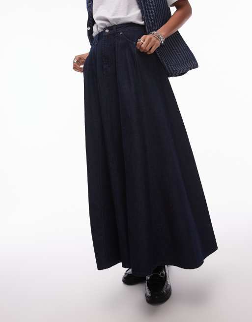 Topshop - Jupe fluide en denim - Indigo, 5 de 5