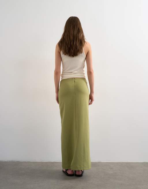 Topshop - Jupe fourreau en maille interlock - Vert, 4 de 5
