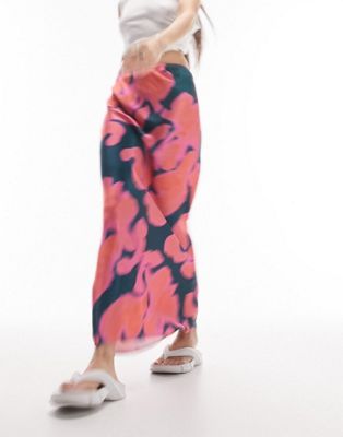 Topshop blurred poppy maxi skirt in multi - ASOS Price Checker