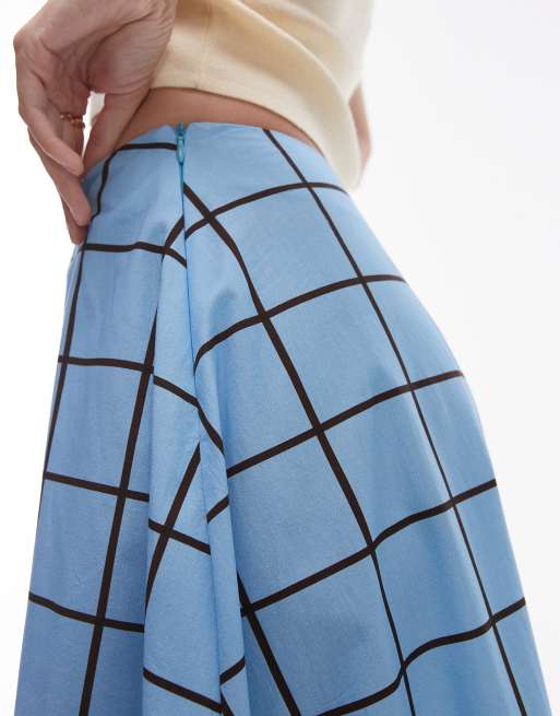 Jupe Longue Bleue Topshop Taille 6 - En Polyester, Occasion En Parfait état