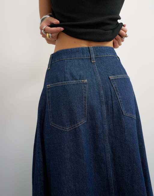 Topshop jupe longue cocon bleu rock, 3 de 5